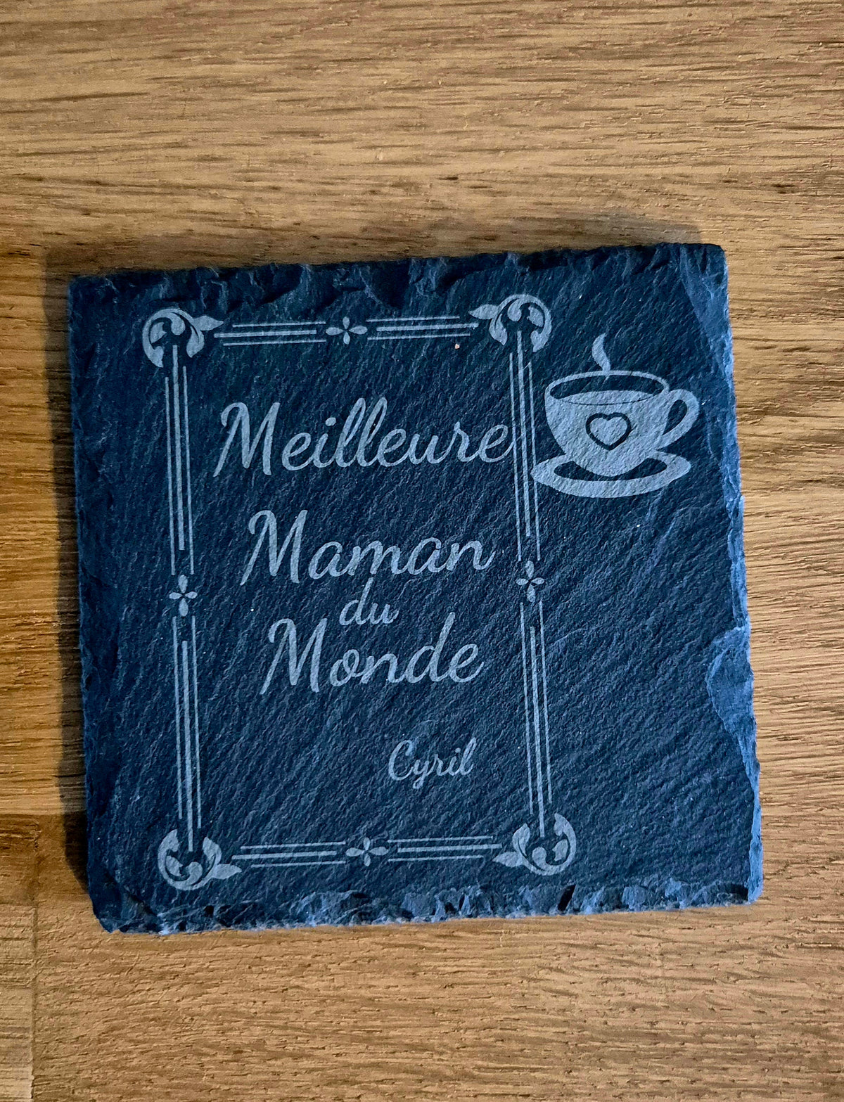 Set De 4 sous-Verre Personnalisables en Ardoise  - Cadeau Personnalisé