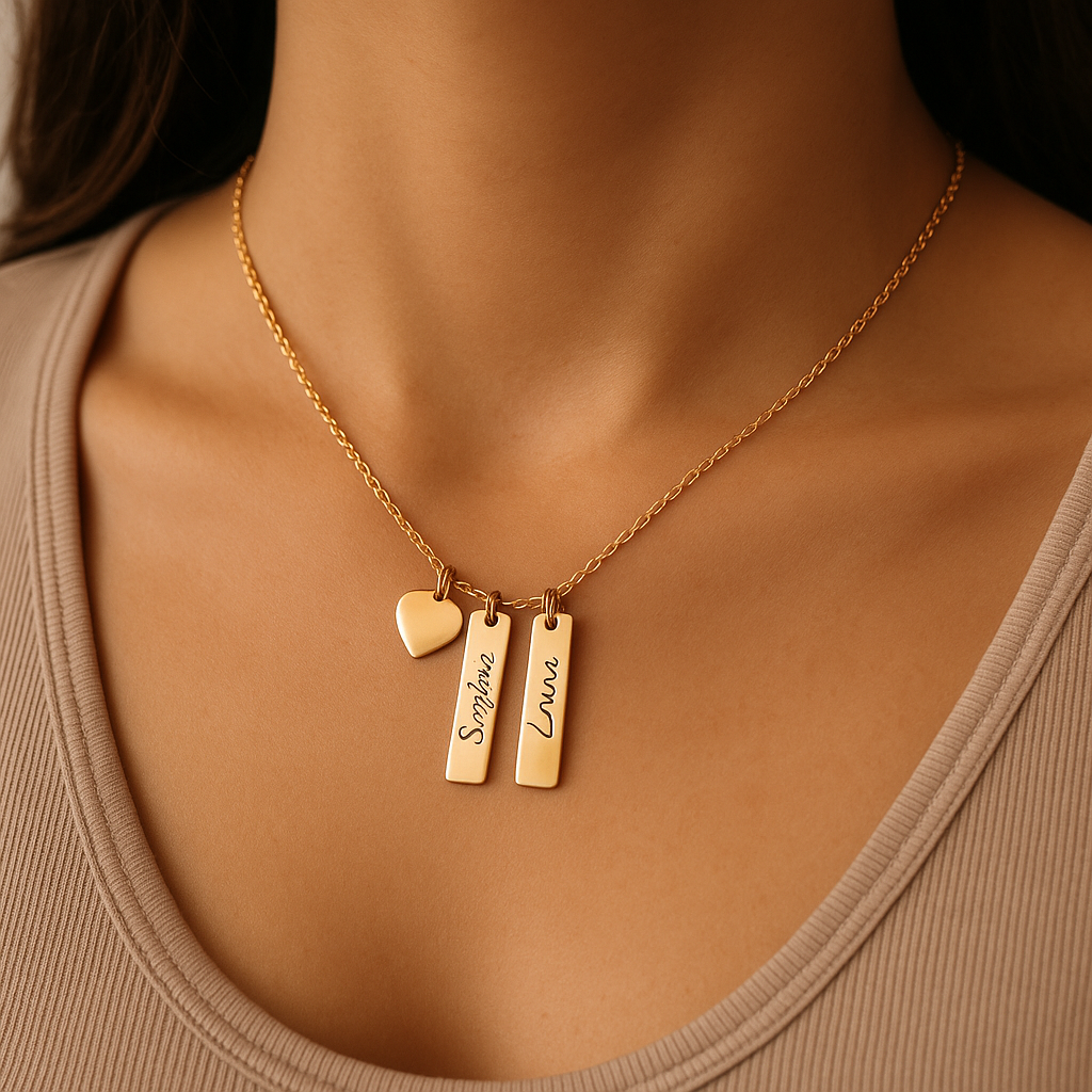 Collier pendentif personnalisé prénoms 3 médaillons (or ou argent)